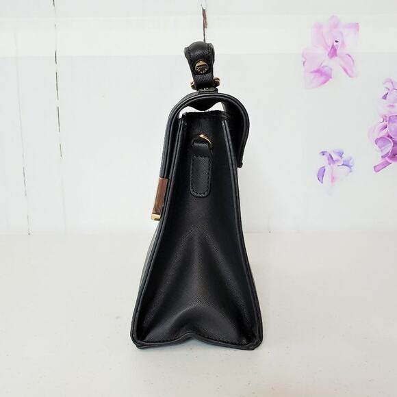 Dune London Embossed Patent Folded Front Vegan Leather Satchel Bag - Picture 9 of 10